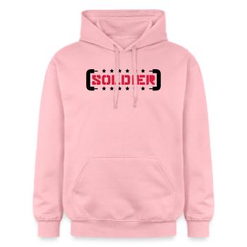 Étoiles, Soldat, Logo, Guerre, Général, Combattant de la liberté - Sweat à capuche Softstyle® Gildan Unisexe - rose clair - Devant - Liana (172cm) & Jaron (178cm)