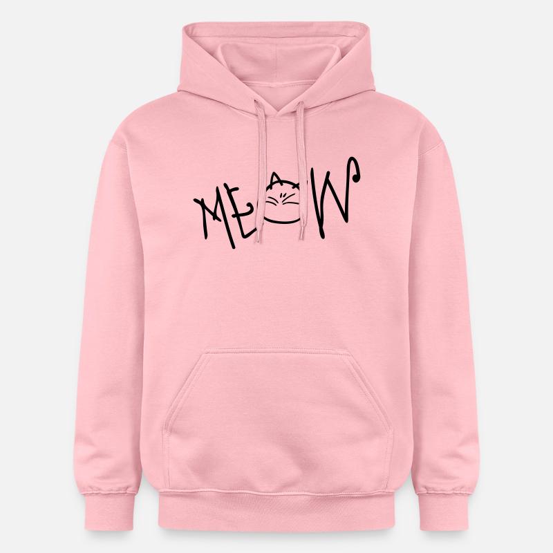 MEOW texte chat - Sweat à capuche Softstyle® Gildan Unisexe - rose clair