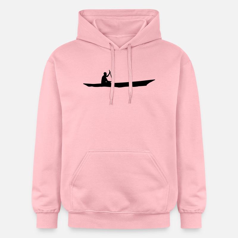 dessin en silhouette pirogue afrique bateau - Sweat à capuche Softstyle® Gildan Unisexe - rose clair