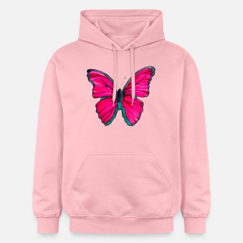 Papillon rose - Sweat à capuche Softstyle® Gildan Unisexe - rose clair