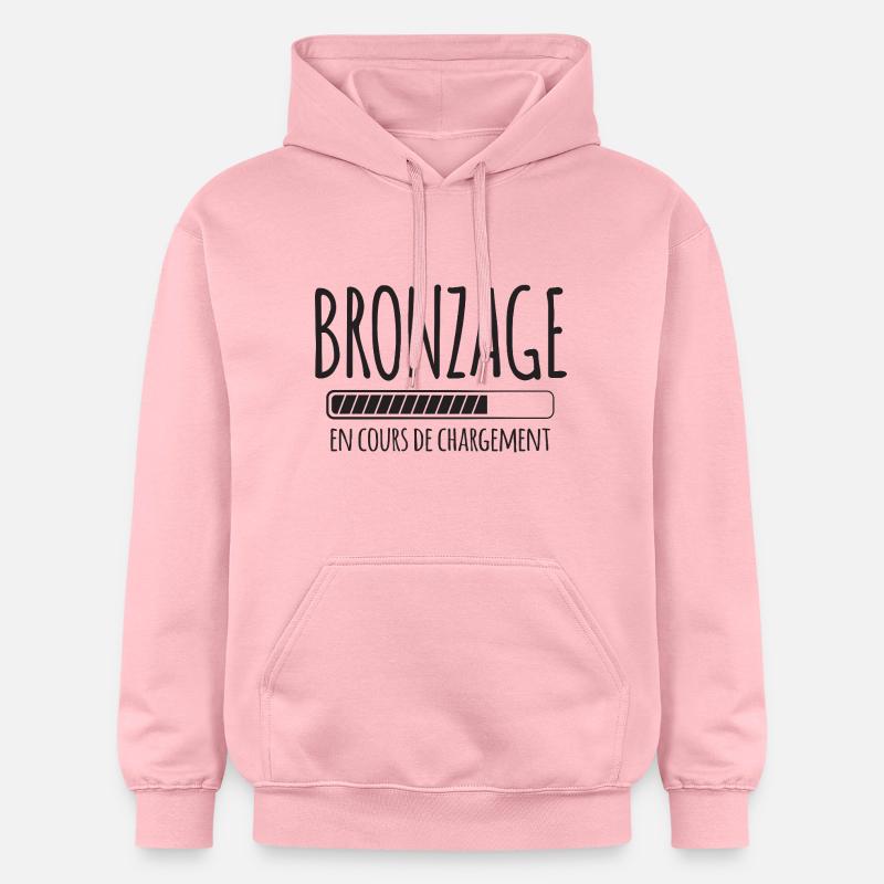 Tan Loading, Été, Vacances, Français - Sweat à capuche Softstyle® Gildan Unisexe - rose clair