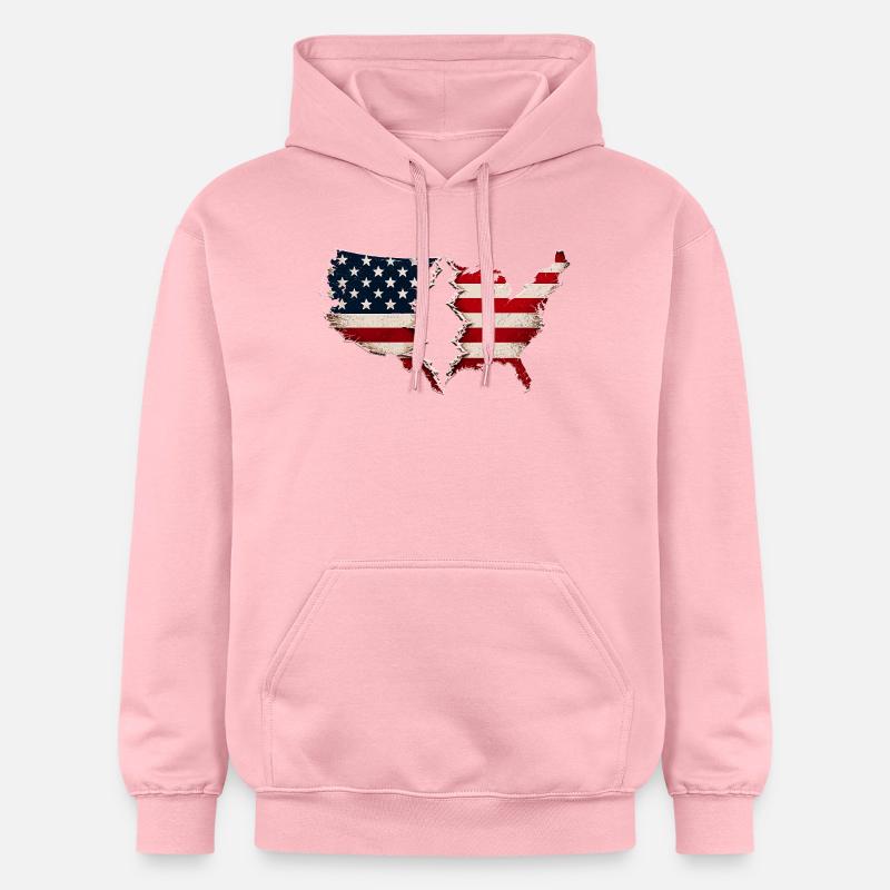 Drapeau américain de Broken Heart - Sweat à capuche Softstyle® Gildan Unisexe - rose clair