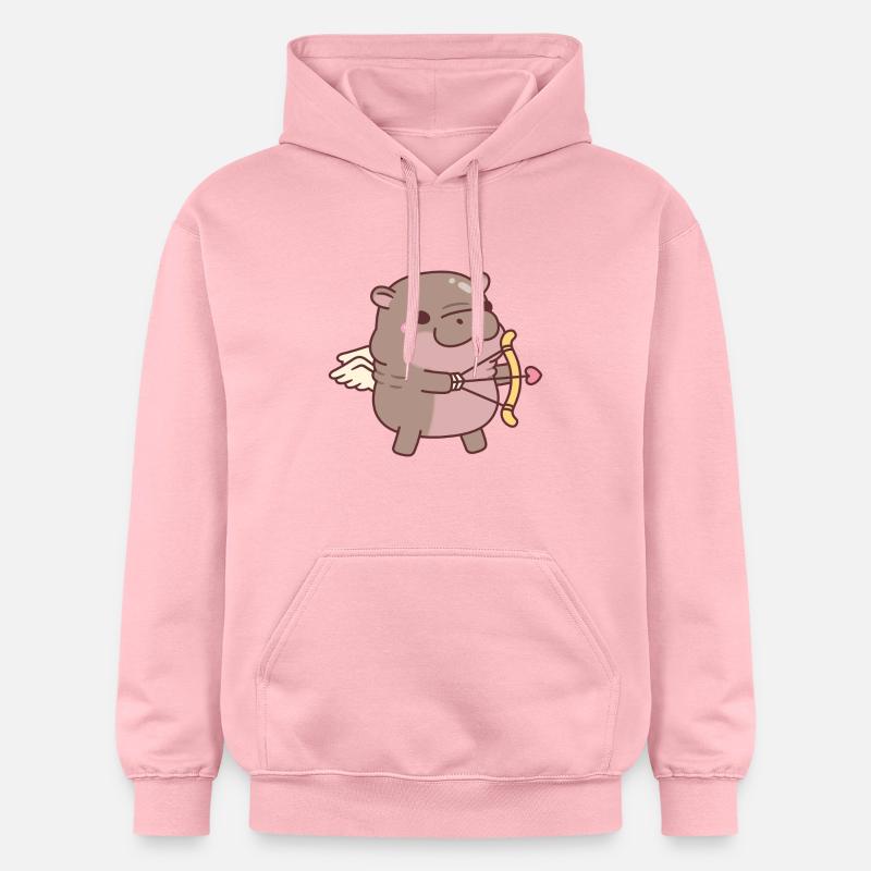 Hippopotame pygmée mignon Cupidon - Sweat à capuche Softstyle® Gildan Unisexe - rose clair