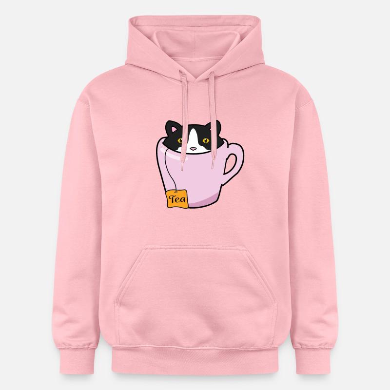 Chat de thé mignon - Sweat à capuche Softstyle® Gildan Unisexe - rose clair