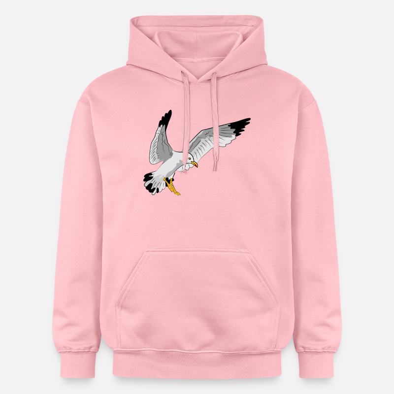 Stilvolle Seevogel Silhouette einer Möwe - Gildan Unisex Softstyle® Midweight Hoodie - Hellrosa