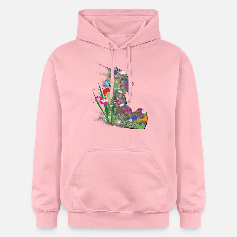 Ours, Été, Abstrait, Papillon - Sweat à capuche Softstyle® Gildan Unisexe - rose clair