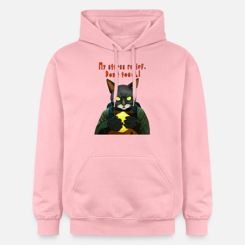 Cyber Black Cat : mon anti-stress - Sweat à capuche Softstyle® Gildan Unisexe - rose clair