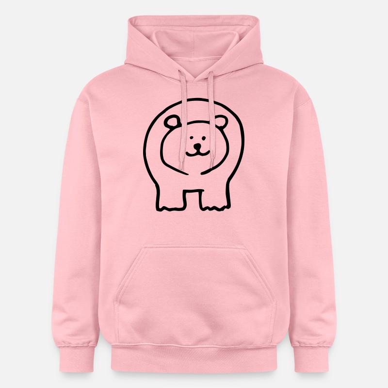 Bear printed 2 sides - Sweat à capuche Softstyle® Gildan Unisexe - rose clair