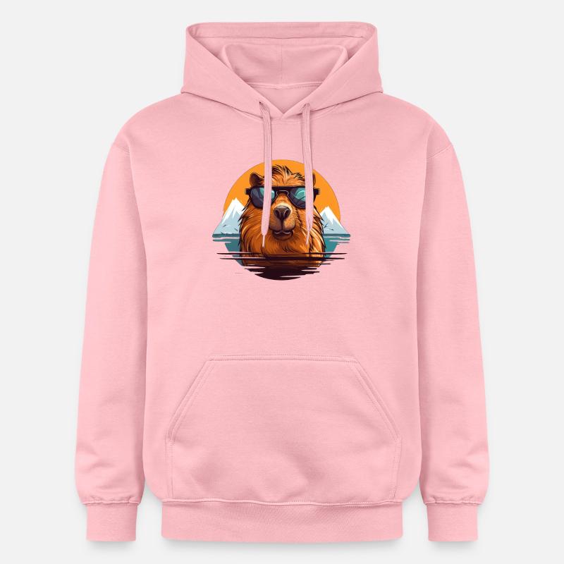 Capybara - Sweat à capuche Softstyle® Gildan Unisexe - rose clair