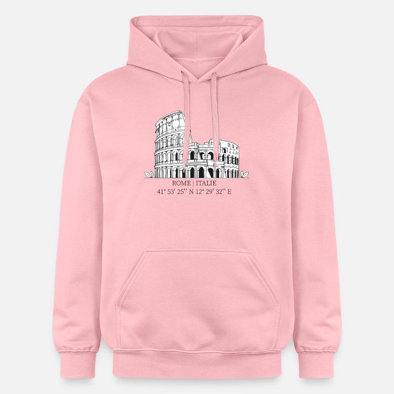Colisée de Rome croquis noir blanc - Sweat à capuche Softstyle® Gildan Unisexe - rose clair
