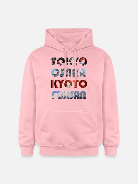 Japan's metropolises - Gildan Unisex Softstyle® Midweight Hoodie - light pink