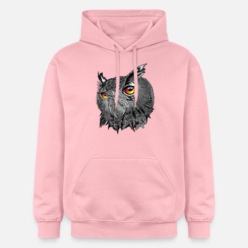 Uhu/Bubo Bubo/Hibou - Sweat à capuche Softstyle® Gildan Unisexe - rose clair