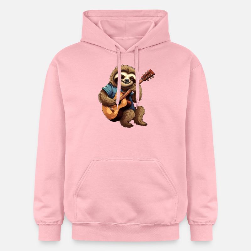 Guitariste paresseux - Sweat à capuche Softstyle® Gildan Unisexe - rose clair