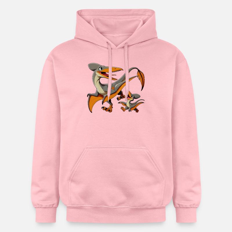 Ptéranodon mère et enfant - Sweat à capuche Softstyle® Gildan Unisexe - rose clair