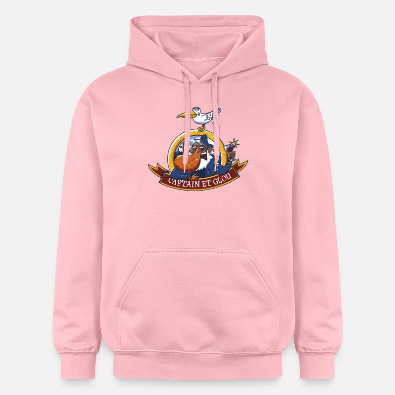 captain et glou - Sweat à capuche Softstyle® Gildan Unisexe - rose clair