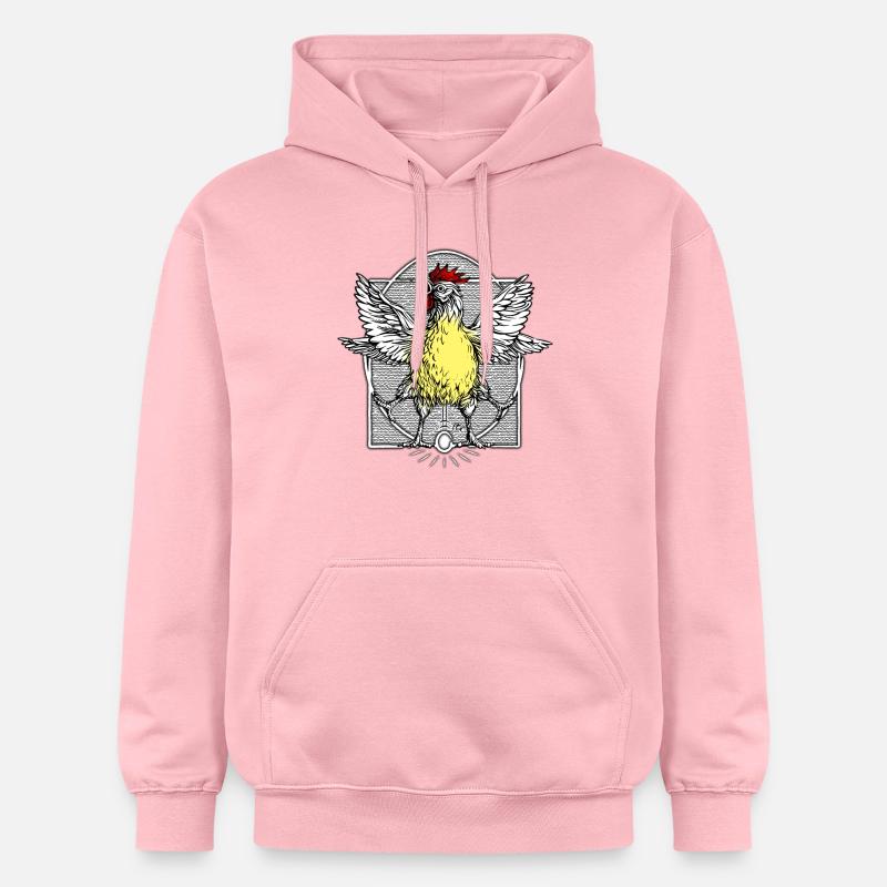 Le coq de Vitruve2 - Sweat à capuche Softstyle® Gildan Unisexe - rose clair