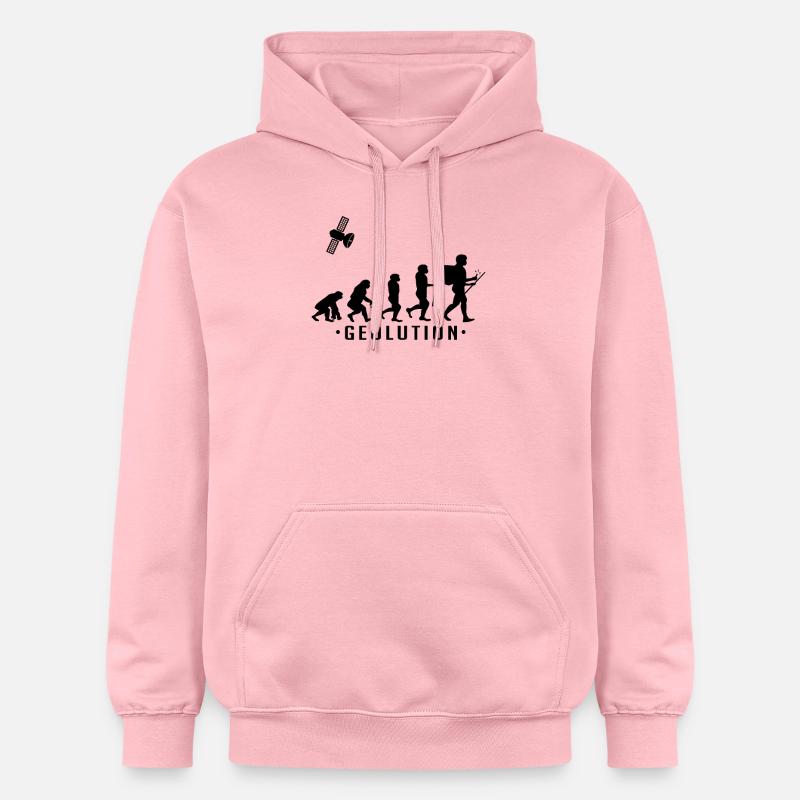 Geocaching evolution shirt Geolution - Gildan Unisex Softstyle® Midweight Hoodie - light pink