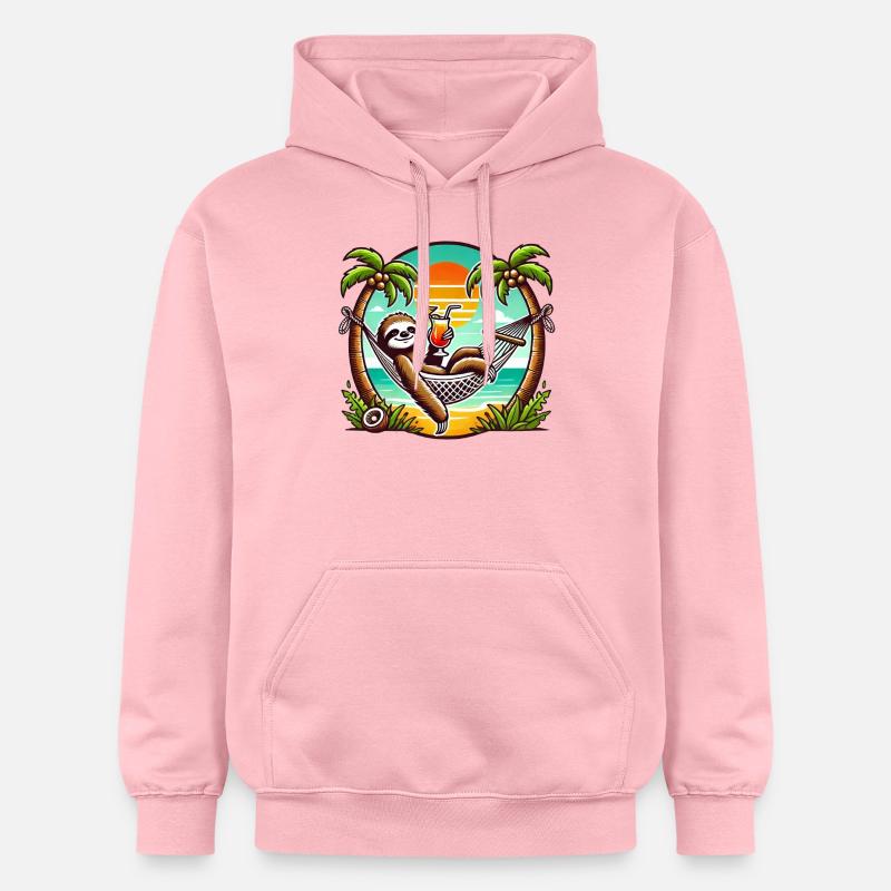 Paresseux dans le hamac - Sweat à capuche Softstyle® Gildan Unisexe - rose clair