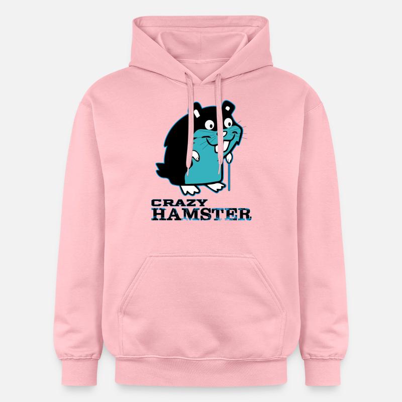 Crazy Hamster - Sweat à capuche Softstyle® Gildan Unisexe - rose clair