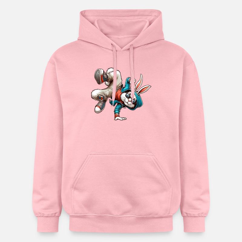 Pâques Pâques Lapin Danse Breakdance - Sweat à capuche Softstyle® Gildan Unisexe - rose clair