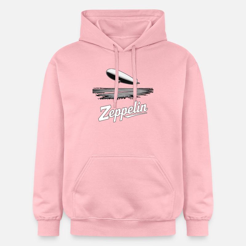Dirigeable Zeppelin Rétro Vintage - Sweat à capuche Softstyle® Gildan Unisexe - rose clair