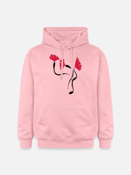 poppies_flowers - Gildan Unisex Softstyle® Midweight Hoodie - light pink