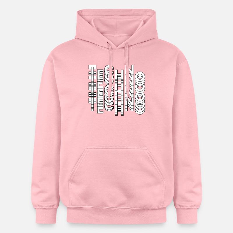 Futuristic Techno Typography Design - Gildan Unisex Softstyle® Midweight Hoodie - light pink