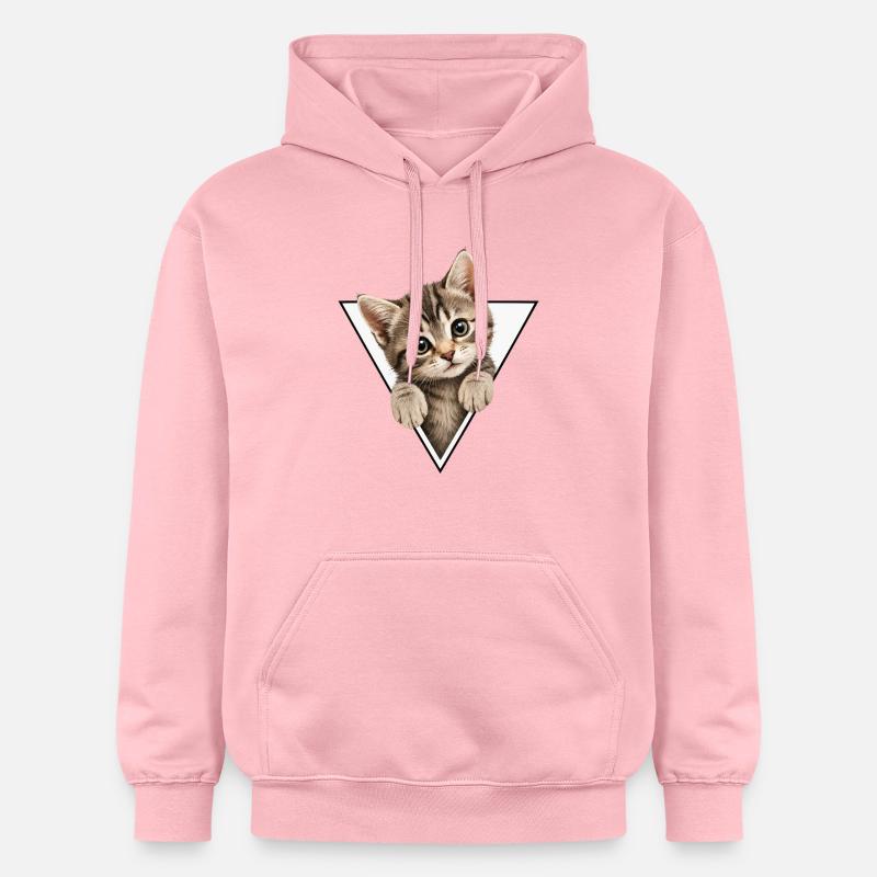 Chaton dans le triangle - Sweat à capuche Softstyle® Gildan Unisexe - rose clair