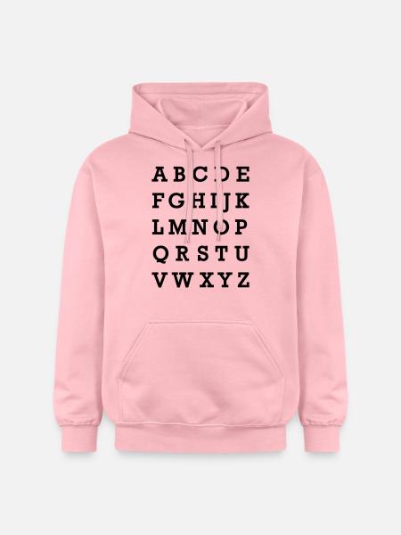 Alphabet - Sweat à capuche Softstyle® Gildan Unisexe - rose clair