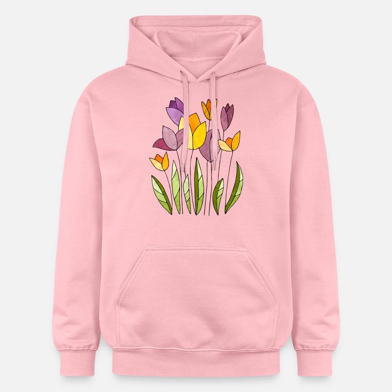 Fleur - Sweat à capuche Softstyle® Gildan Unisexe - rose clair