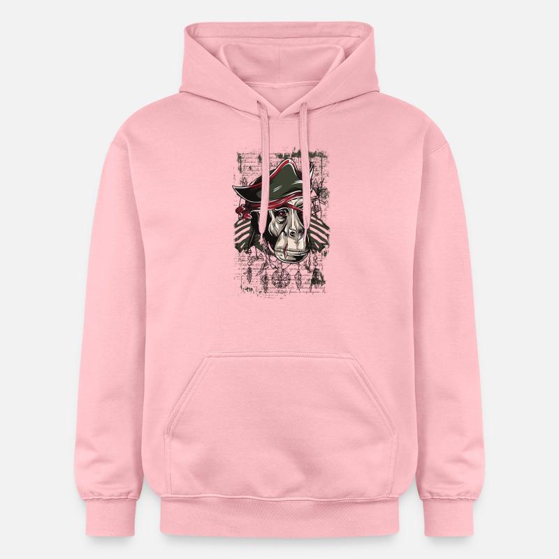 singe pirate - Sweat à capuche Softstyle® Gildan Unisexe - rose clair