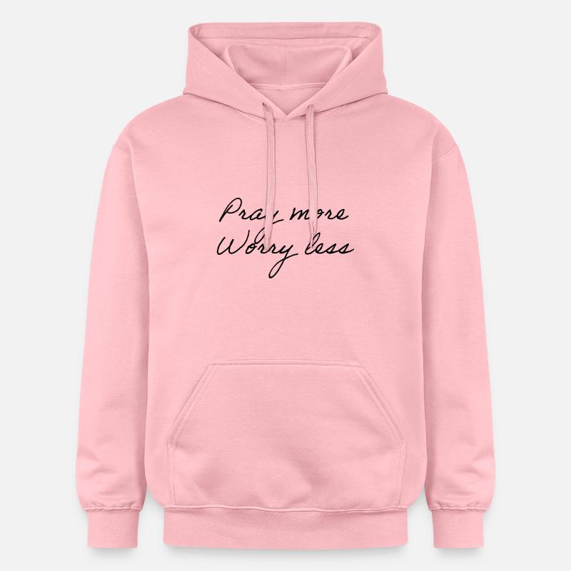 Priez plus, inquiétez-vous moins - Sweat à capuche Softstyle® Gildan Unisexe - rose clair