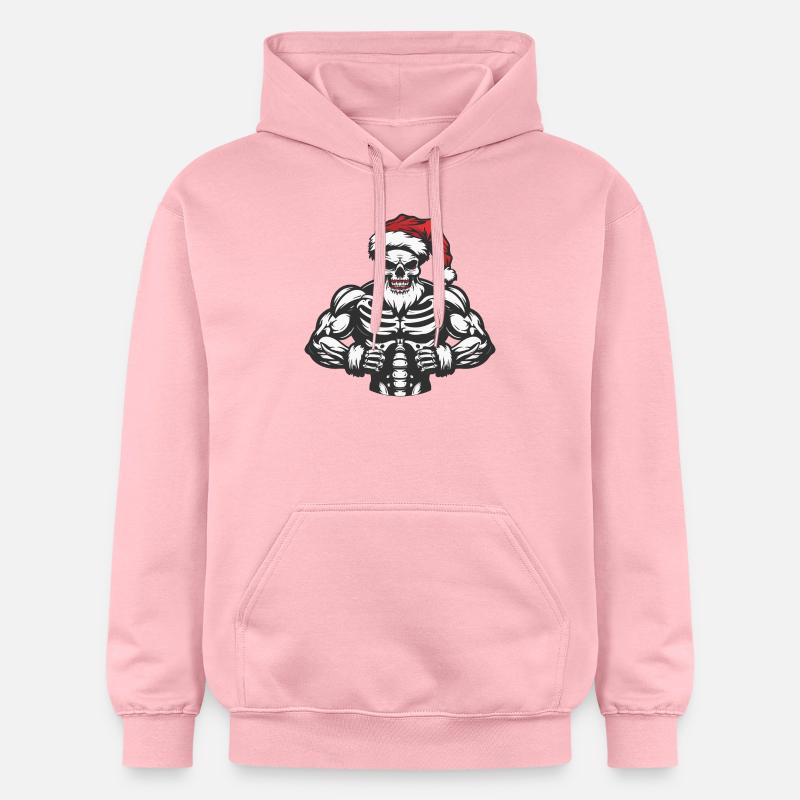 Crâne de Noël - Sweat à capuche Softstyle® Gildan Unisexe - rose clair