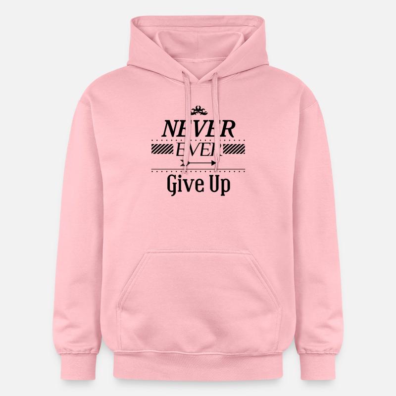 Never ever give up - Sweat à capuche Softstyle® Gildan Unisexe - rose clair