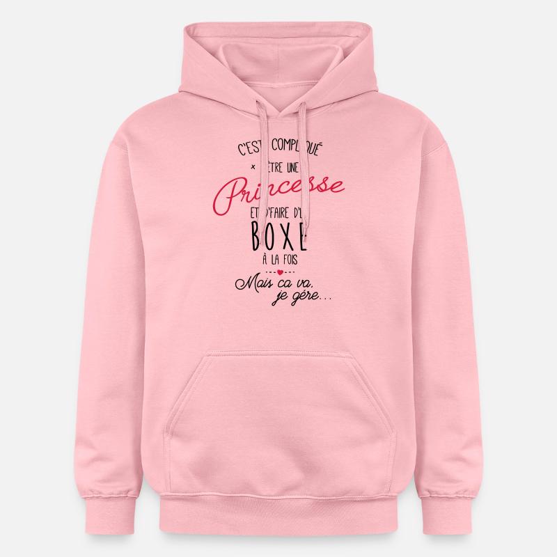 princesse et Boxe - boxeuse - Sweat à capuche Softstyle® Gildan Unisexe - rose clair