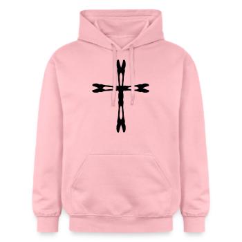 cross x_vec_1 enfr - Sweat à capuche Softstyle® Gildan Unisexe - rose clair - Devant - Liana (172cm) & Jaron (178cm)