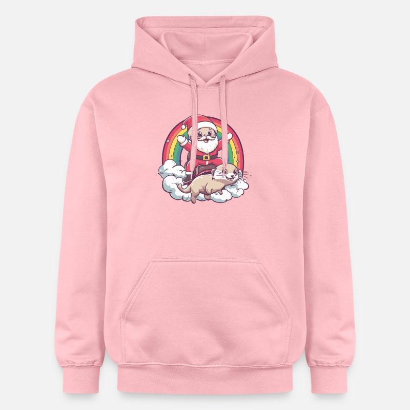 Noël du Père Noël Suricate - Sweat à capuche Softstyle® Gildan Unisexe - rose clair