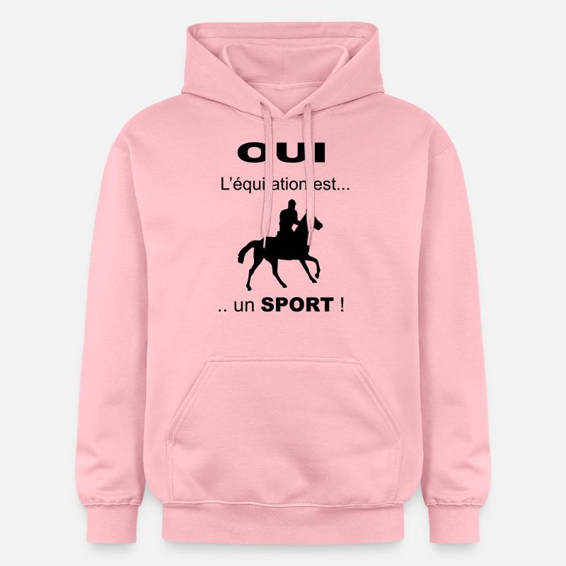 L'équitation est un sport ! - Sweat à capuche Softstyle® Gildan Unisexe - rose clair