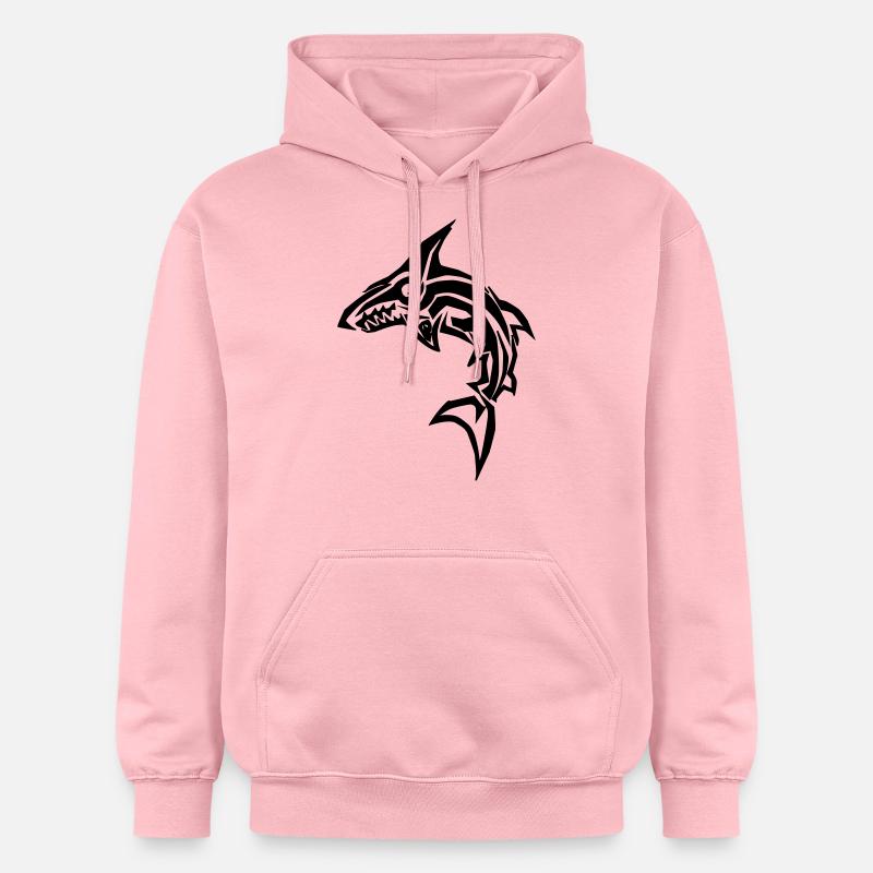 Requin tribal - Sweat à capuche Softstyle® Gildan Unisexe - rose clair