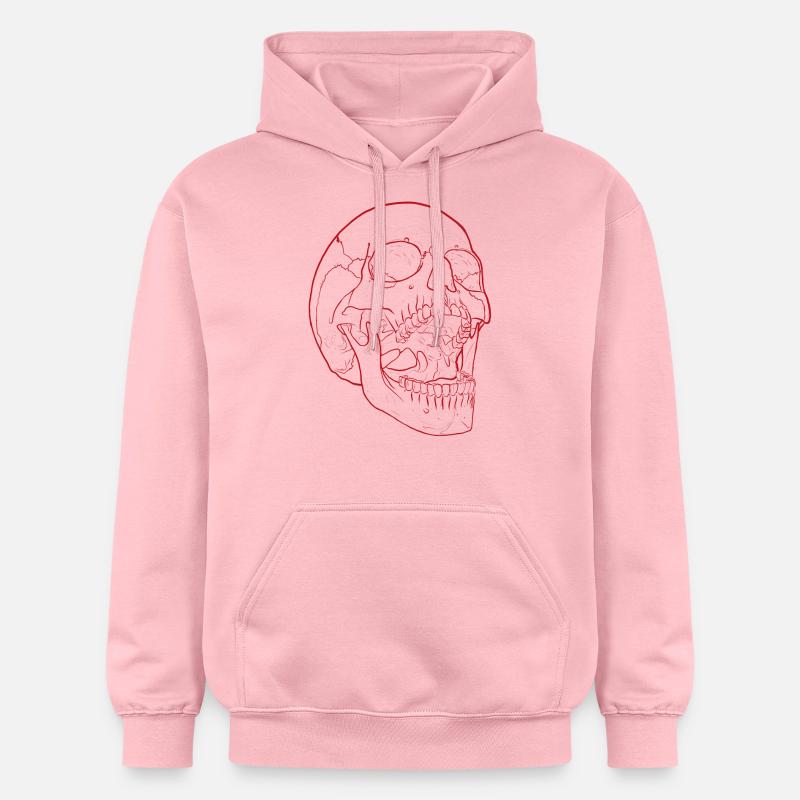Silent Fall - Crâne en rouge - Sweat à capuche Softstyle® Gildan Unisexe - rose clair