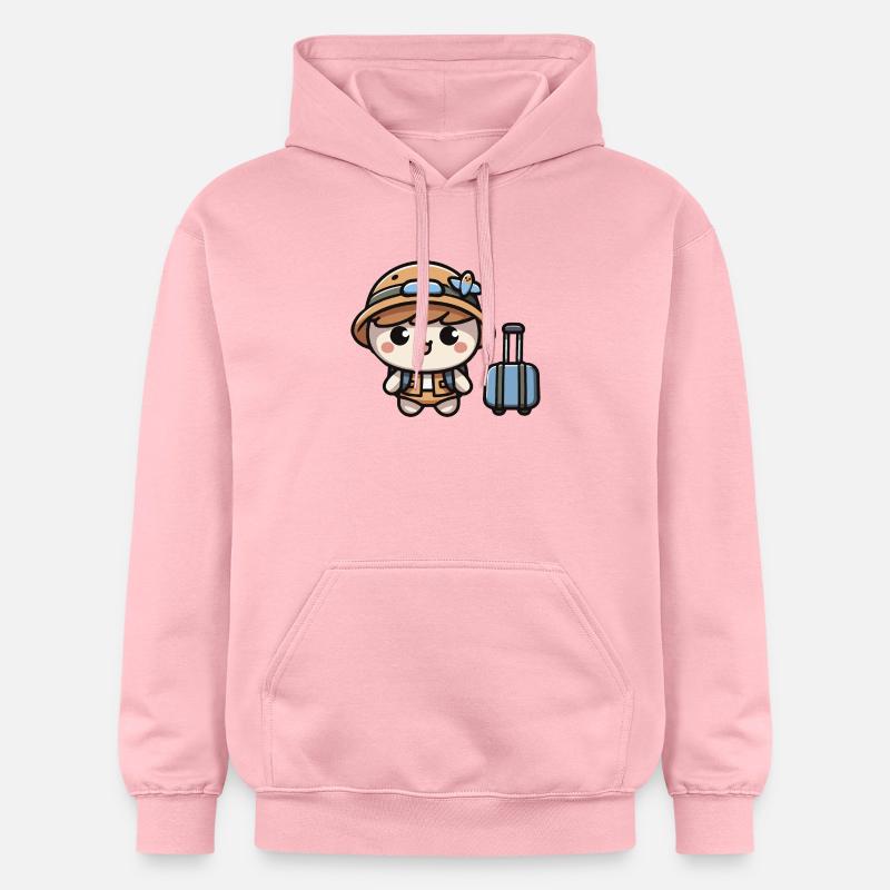 Kawaii Mignon Petit Voyageur - Sweat à capuche Softstyle® Gildan Unisexe - rose clair