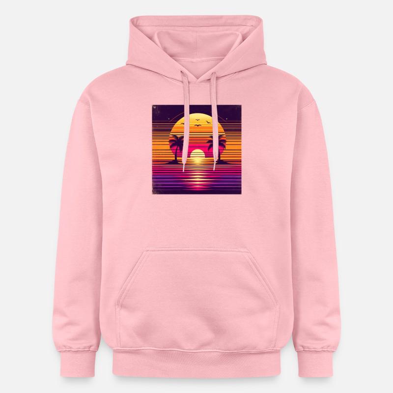 Vibrant coucher de soleil - Sweat à capuche Softstyle® Gildan Unisexe - rose clair