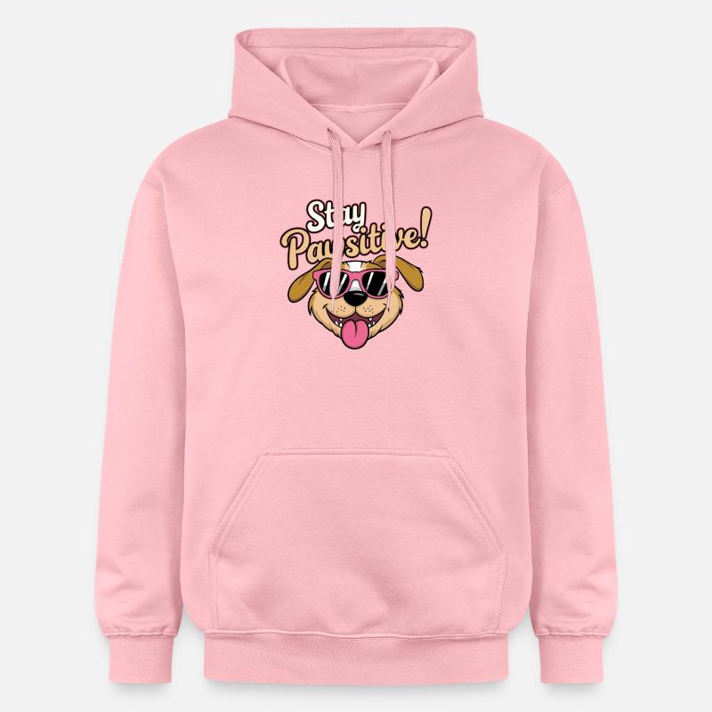 Restez Pawsitive ! - Sweat à capuche Softstyle® Gildan Unisexe - rose clair