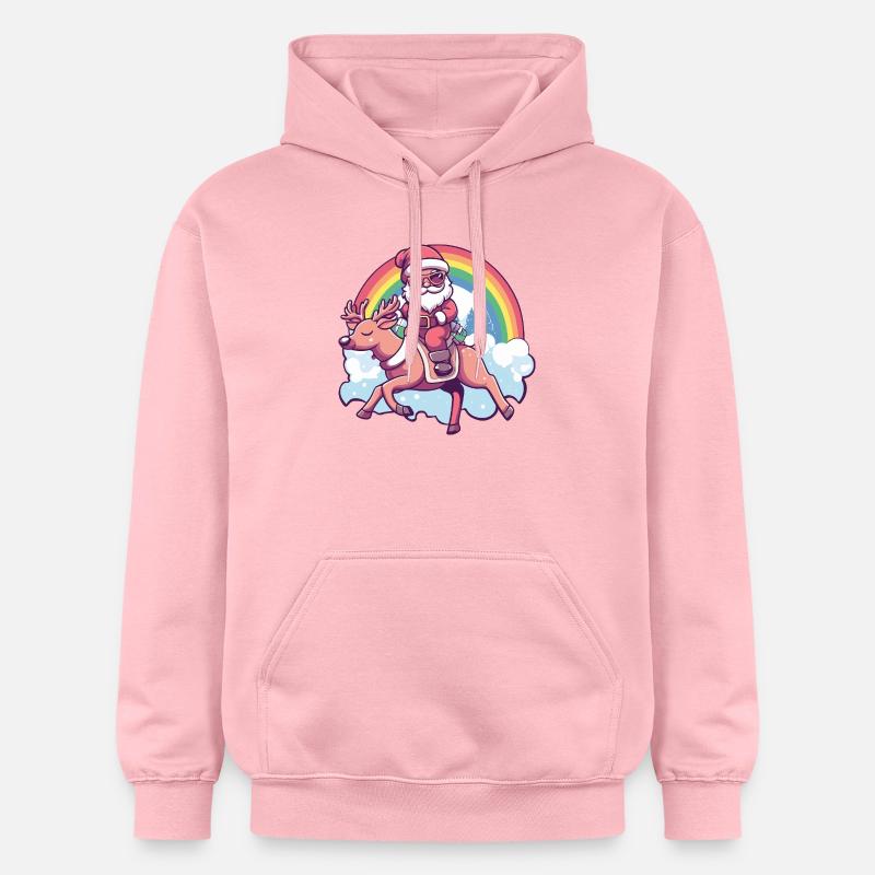 Cerf Père Noël Noël - Sweat à capuche Softstyle® Gildan Unisexe - rose clair