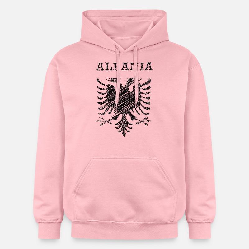Albania, scribble black - Sweat à capuche Softstyle® Gildan Unisexe - rose clair
