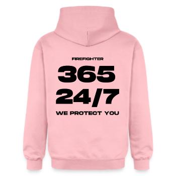 Feuerwehr, Firefighter - Gildan Unisex Softstyle® Midweight Hoodie - Hellrosa - Hinten - Liana (172cm)