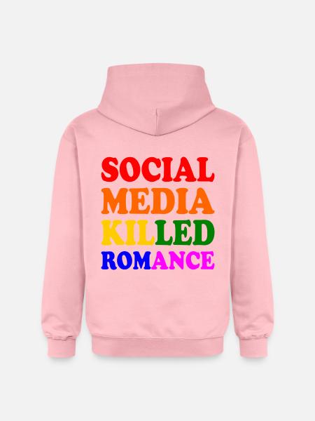 social media killed romance - Gildan Unisex Softstyle® Midweight Hoodie - light pink