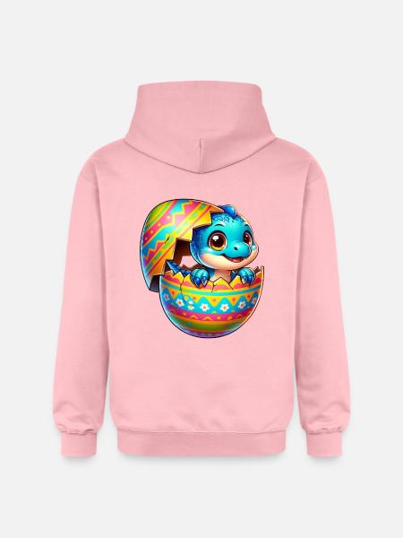 Oeuf de Pâques Dino T-Rex Slip Dessin animé coloré - Sweat à capuche Softstyle® Gildan Unisexe - rose clair