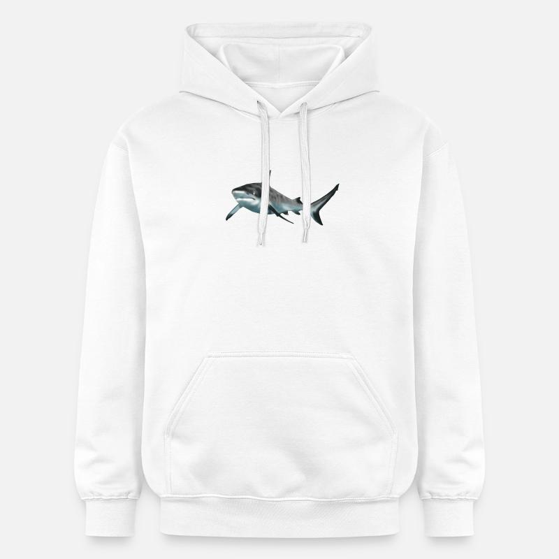 requin - Sweat à capuche Softstyle® Gildan Unisexe - blanc