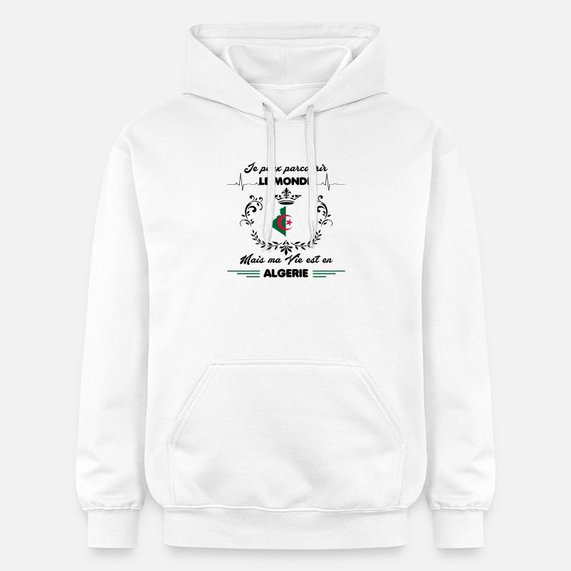 MA VIE EST EN ALGERIE - Sweat à capuche Softstyle® Gildan Unisexe - blanc